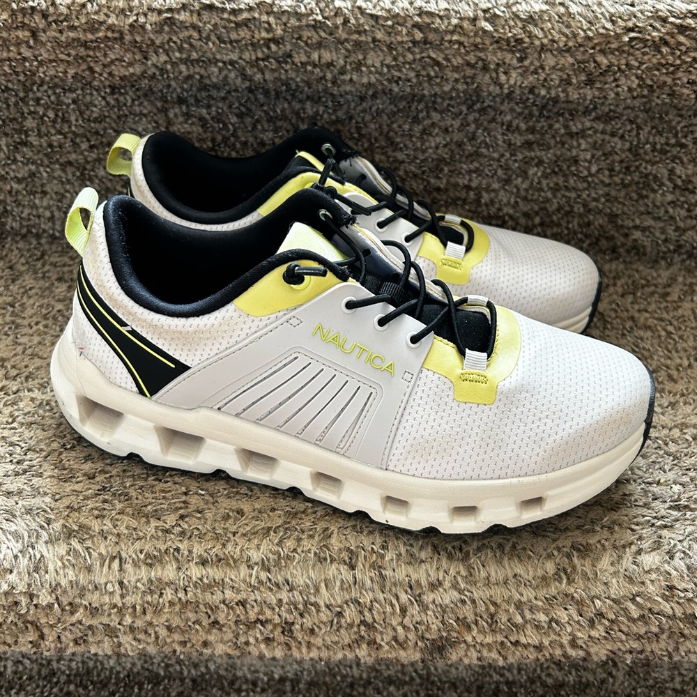 Nautica White and Yellow Athletic Shoes